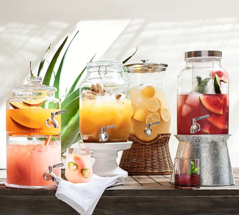 Galvanised Metal Drink Dispenser Stand Pottery Barn Australia